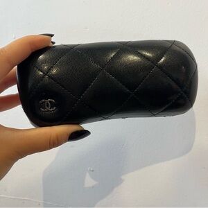 CHANEL Black Quilted Sunglasses Case